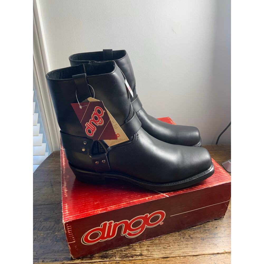 Dingo Men's Black 6 Zip Harness Motorcycle Work Boots size 16D NIB